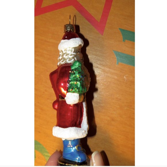 Impuls Santa Nutcracker Ornament, Mouth Blown, Hand Painted, Flaws In Paint, NEW - Picture 5 of 7
